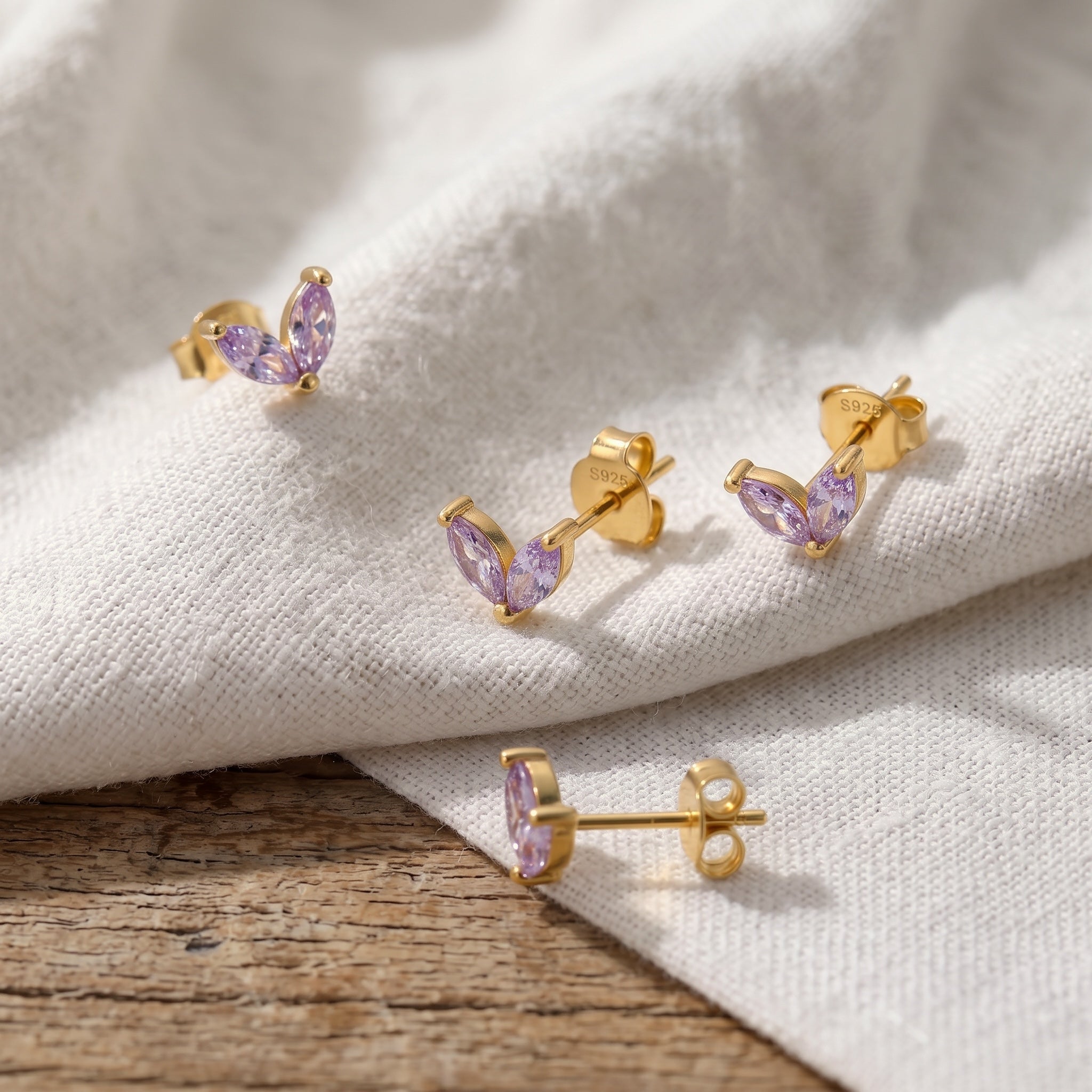 Pendiente Blossom Lila Oro