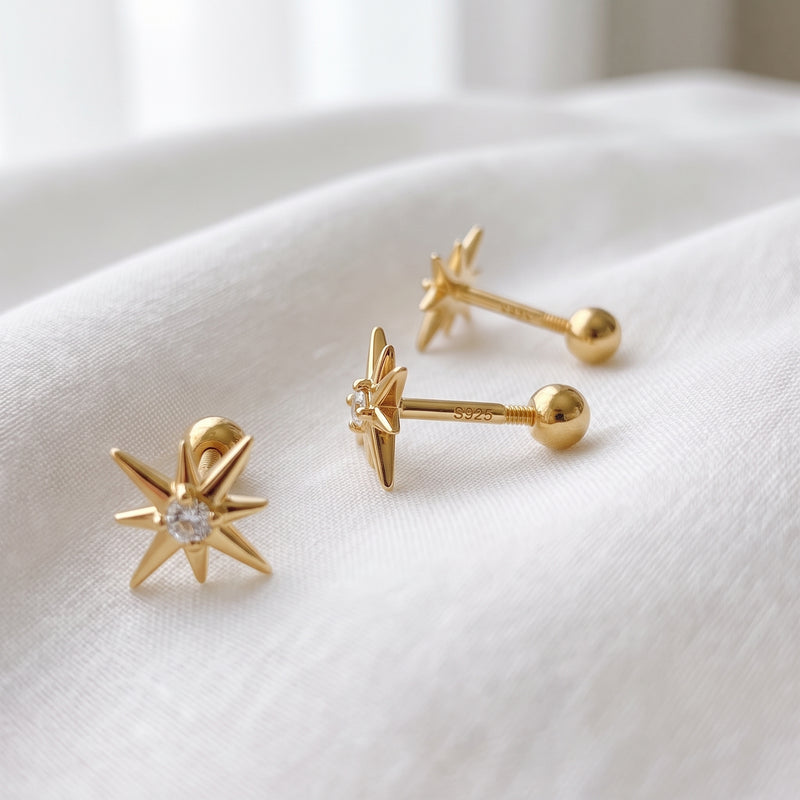 Mini White Flower Earring