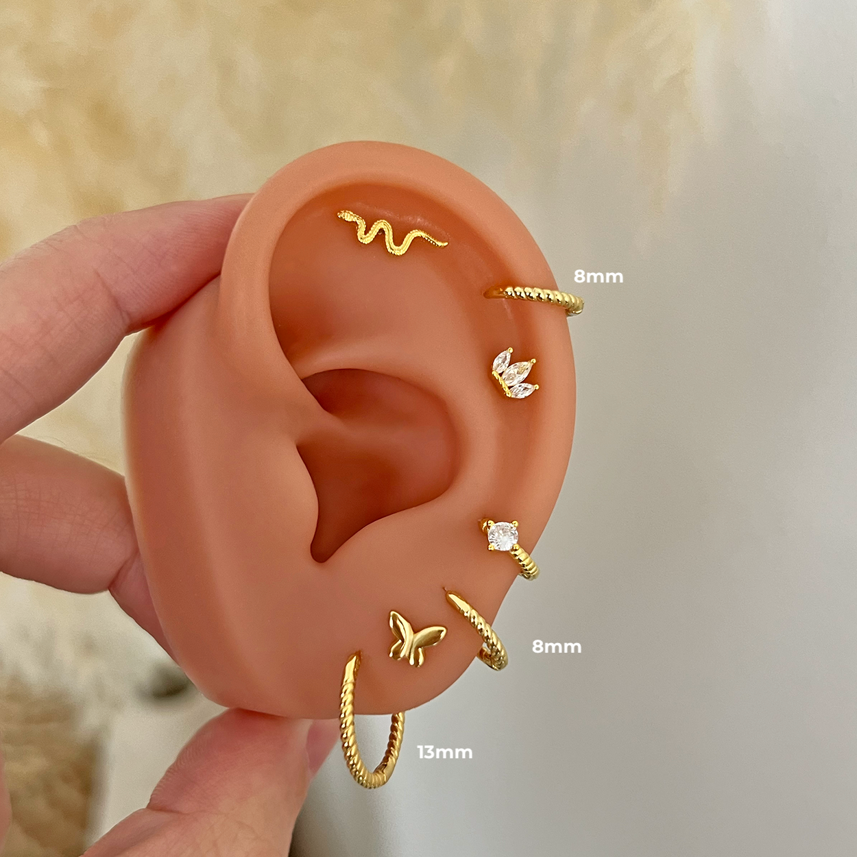 Aros Curly Oro - 13mm