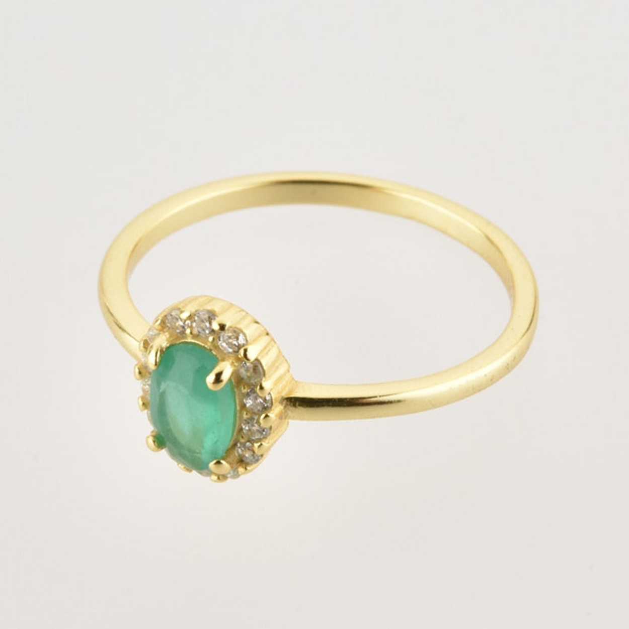 Anillo Oval Green Mint Oro