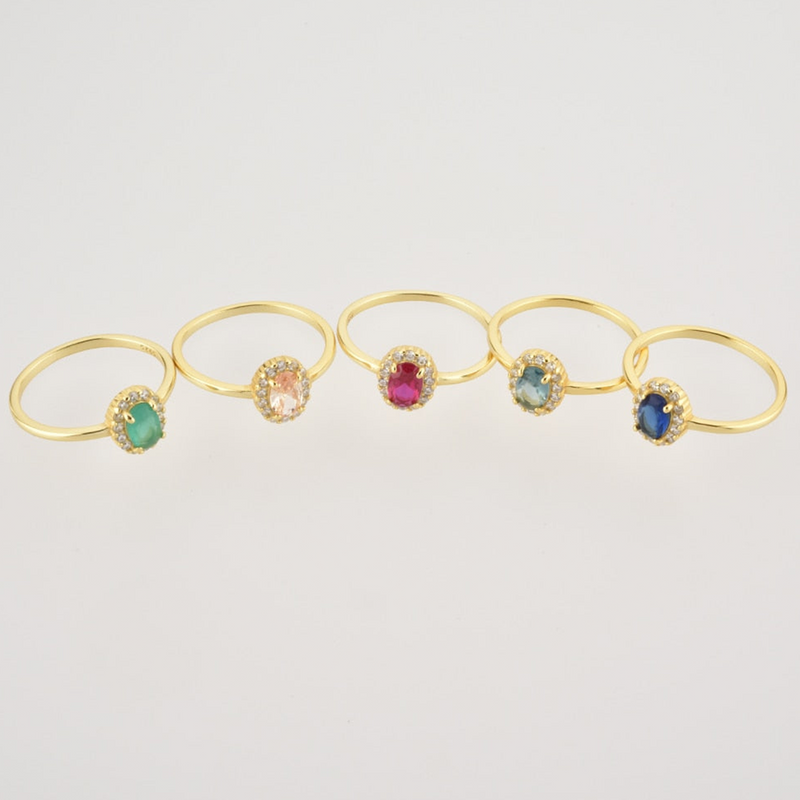 Anillo Oval Champagne Oro