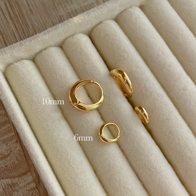 Orecchini a cerchio Sahara Oro - 10mm o 6mm