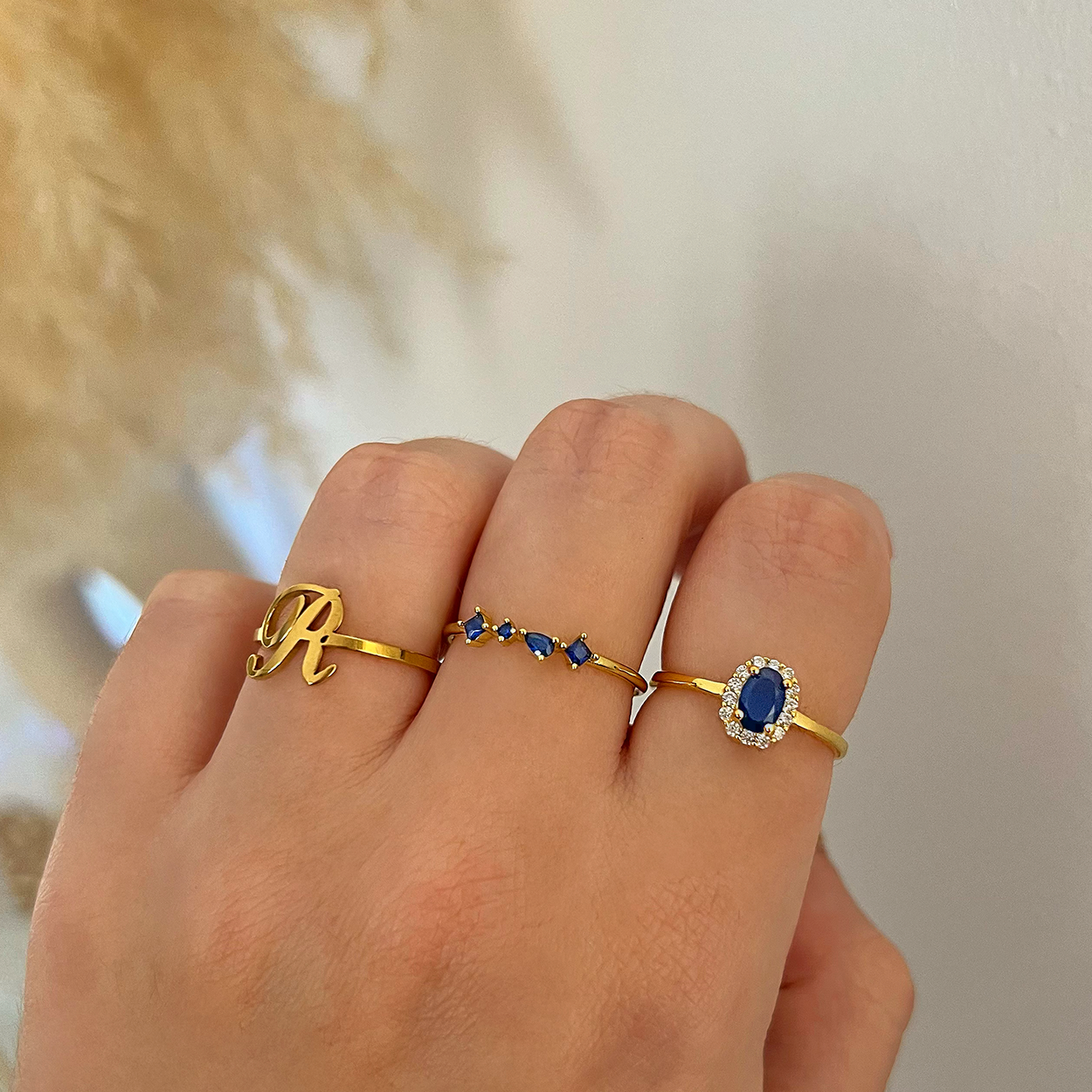 Anillo Zuri Azul Oro