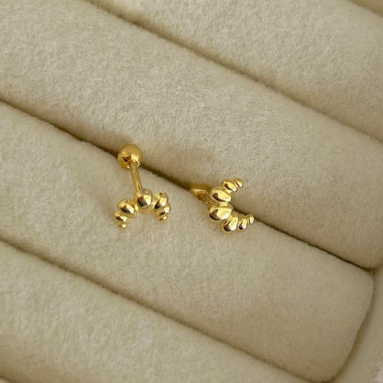 Gold Mini Moon Earring