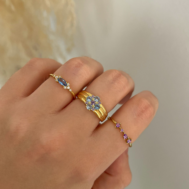 Anello Parisa Celeste Oro