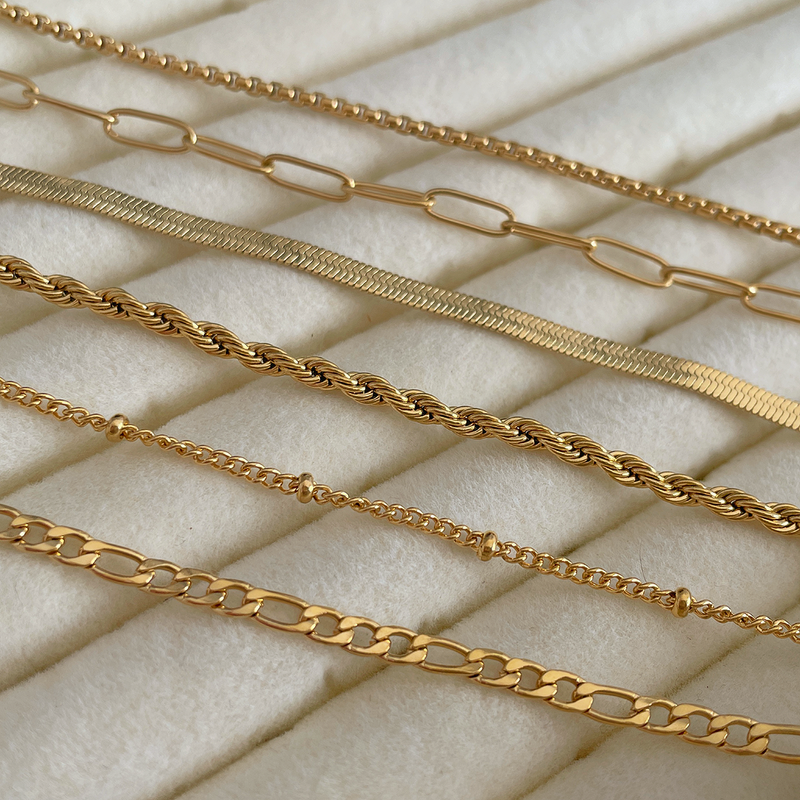 Bracciale a catena serpente in oro - 3mm