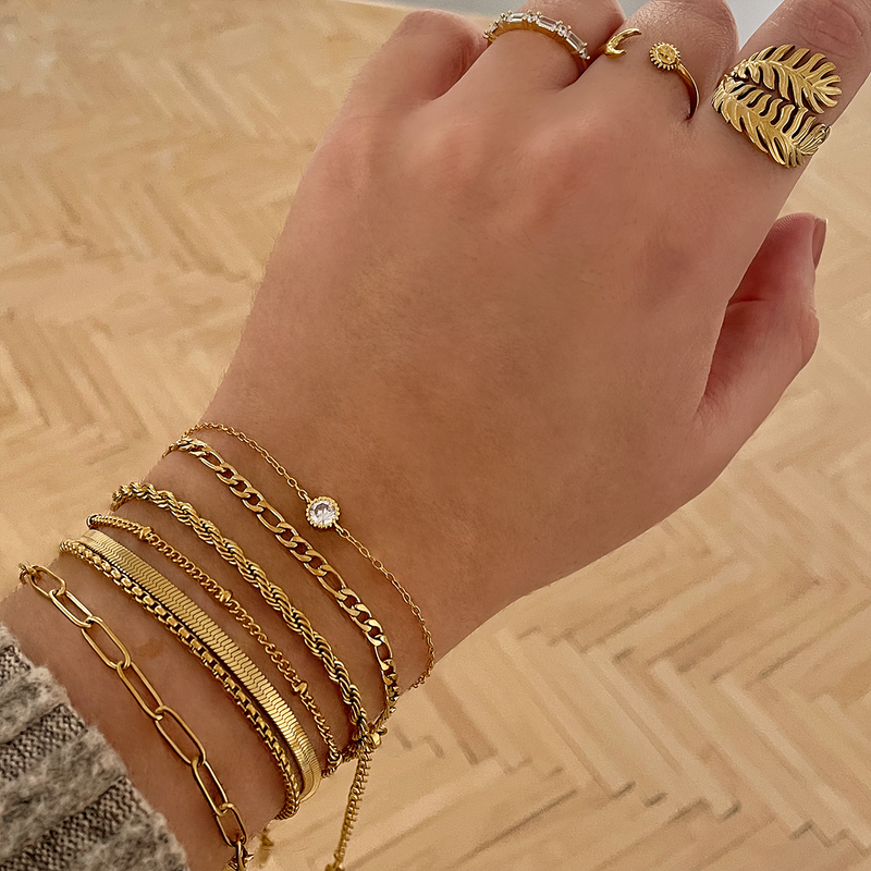 Bracciale a catena serpente in oro - 3mm