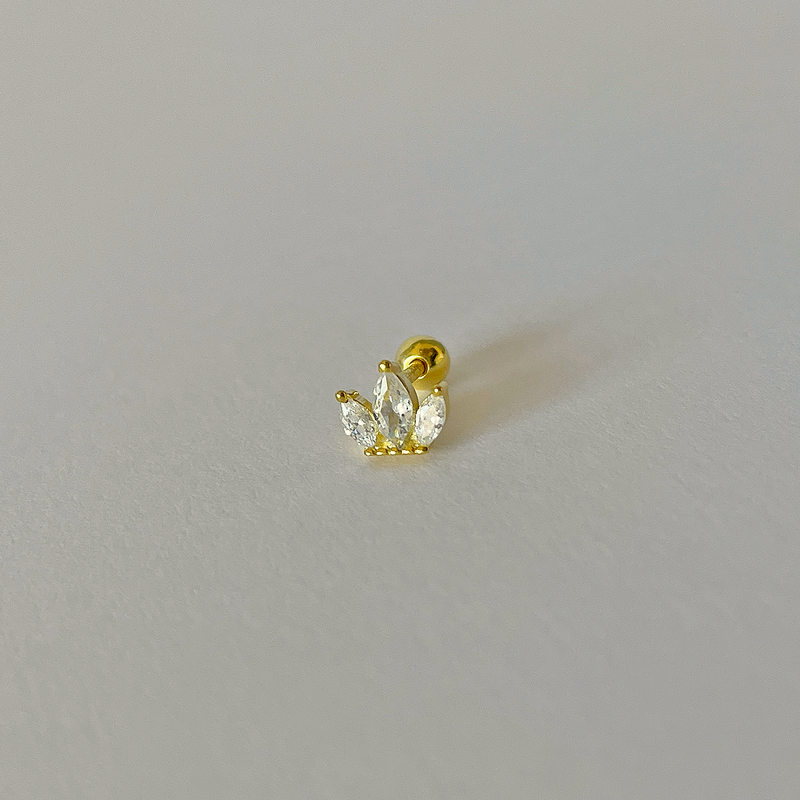 White Gold Tulip Earring