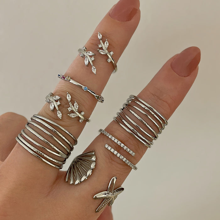Anillo Leaves Plata