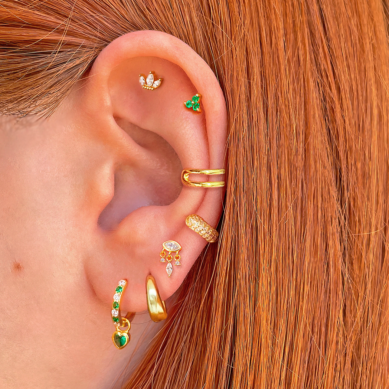 Green Clover Earring