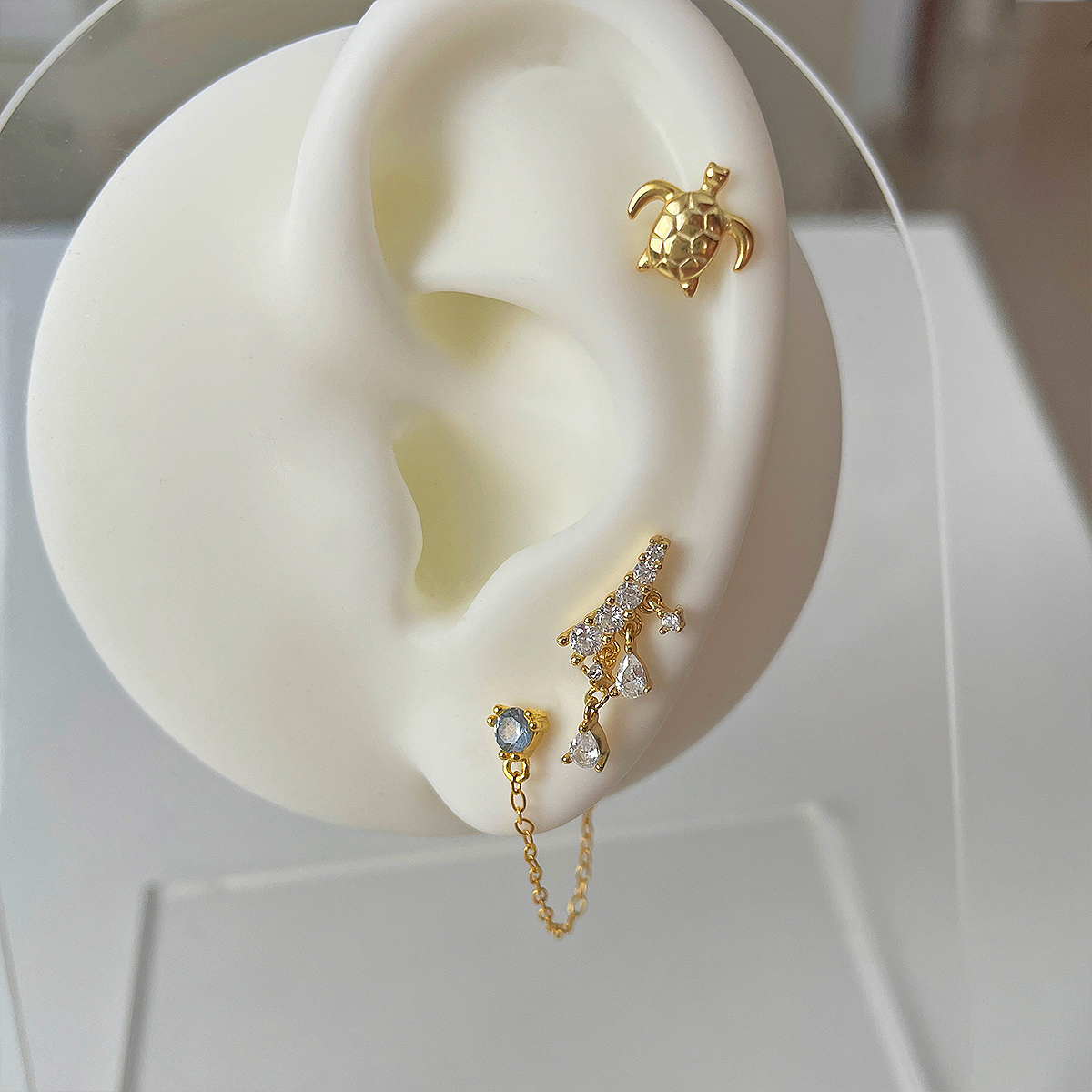 Gold Mini Dragonfly Earring