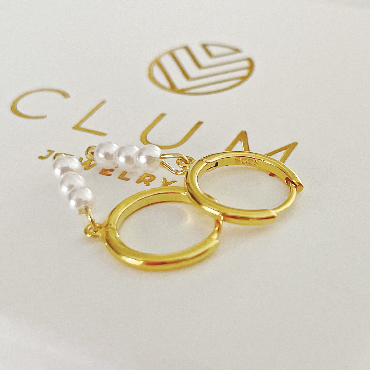 Aros Triple Perla Oro