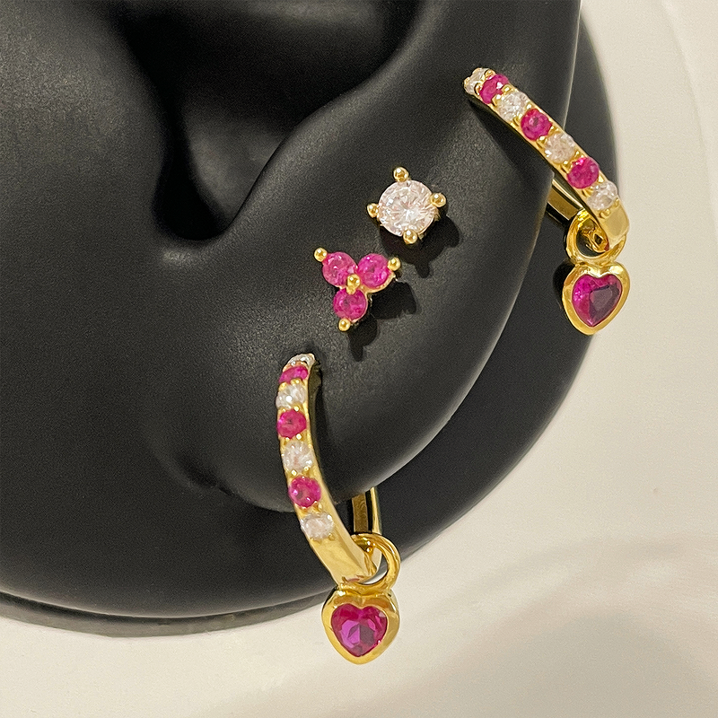 Aros Pop Love Rosa Oro