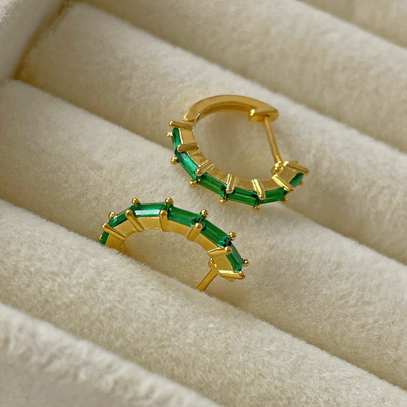 Rhine Green Gold Hoops 