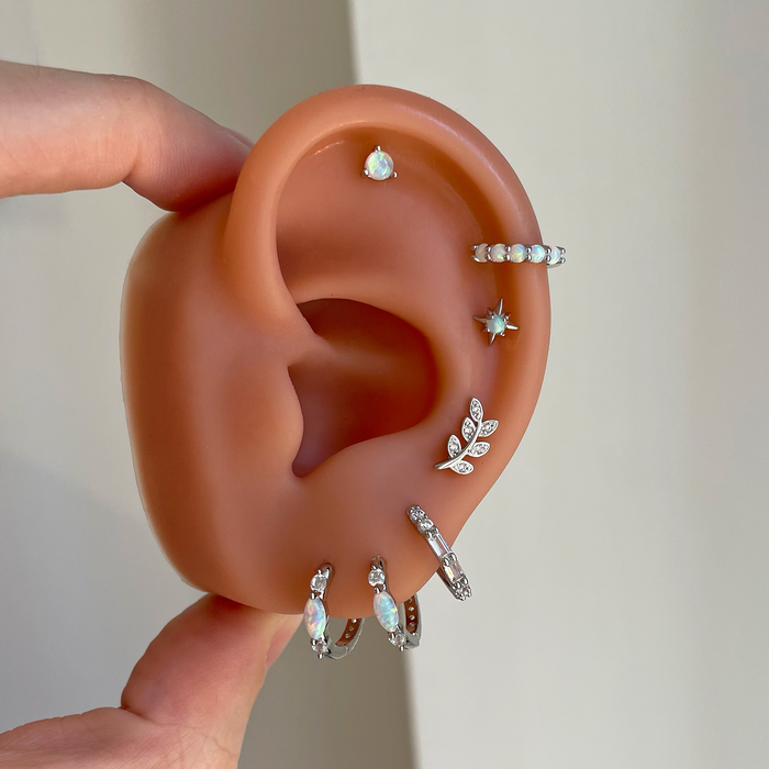 Aros Minis Ópalo Plata