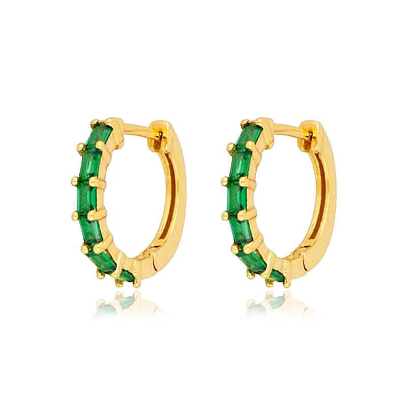 Rhine Green Gold Hoops 