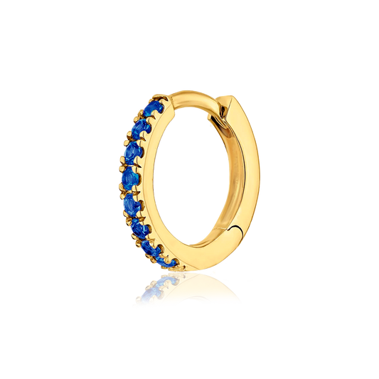 Blue Gold Hoop - 9mm