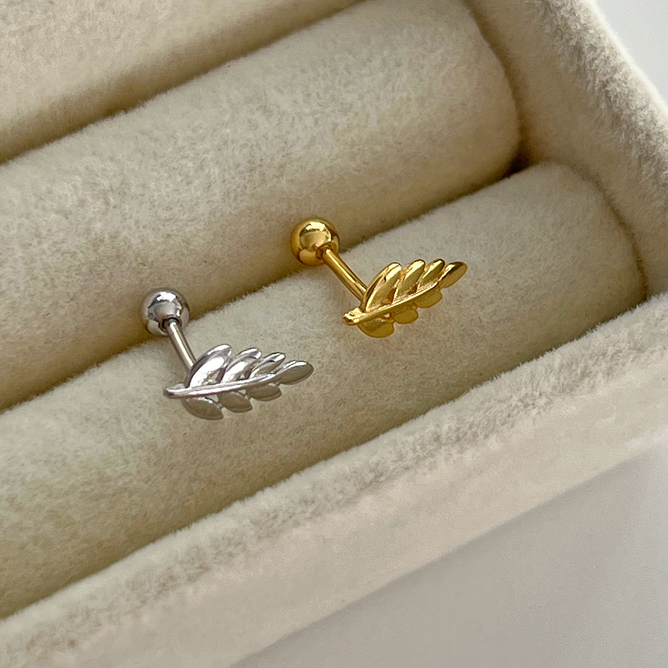 Gold Mini Moon Earring