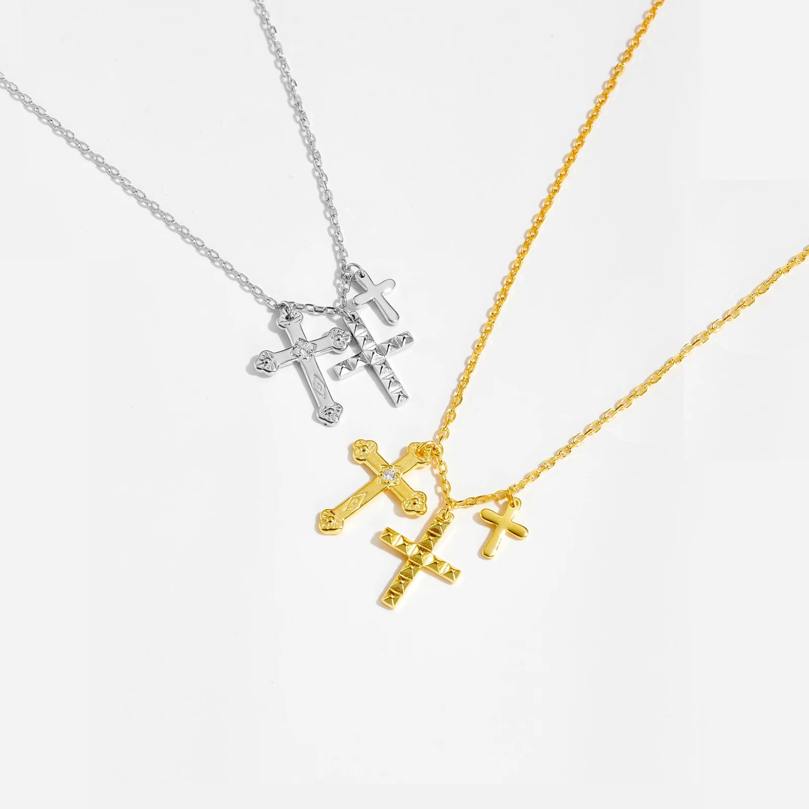 Collar Cruces Plata