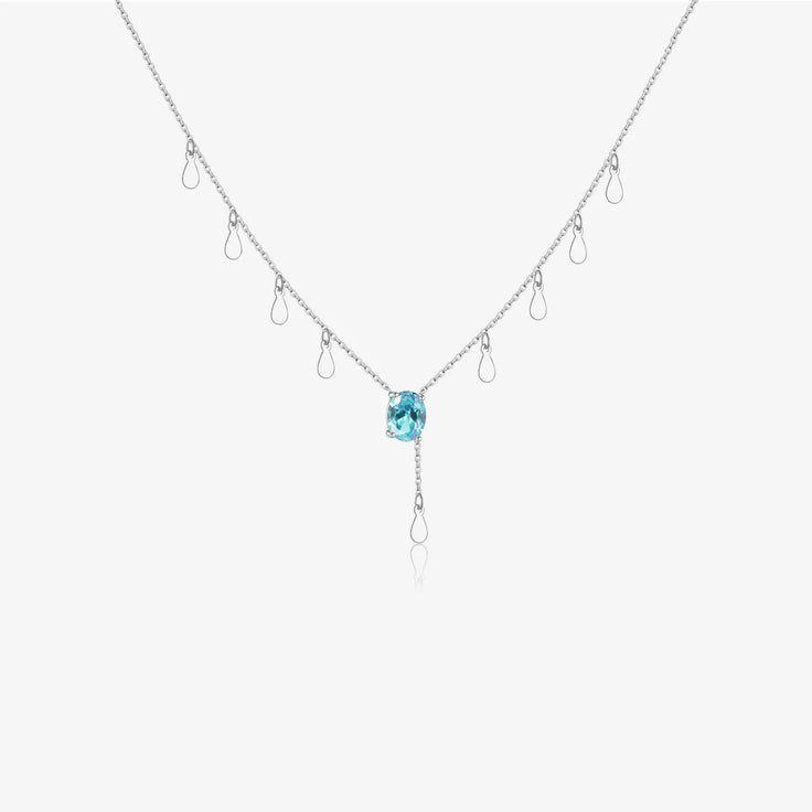 Collar Brissea Celeste Plata