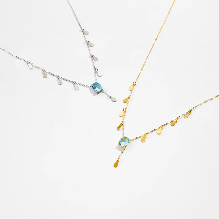 Collar Brissea Celeste Plata