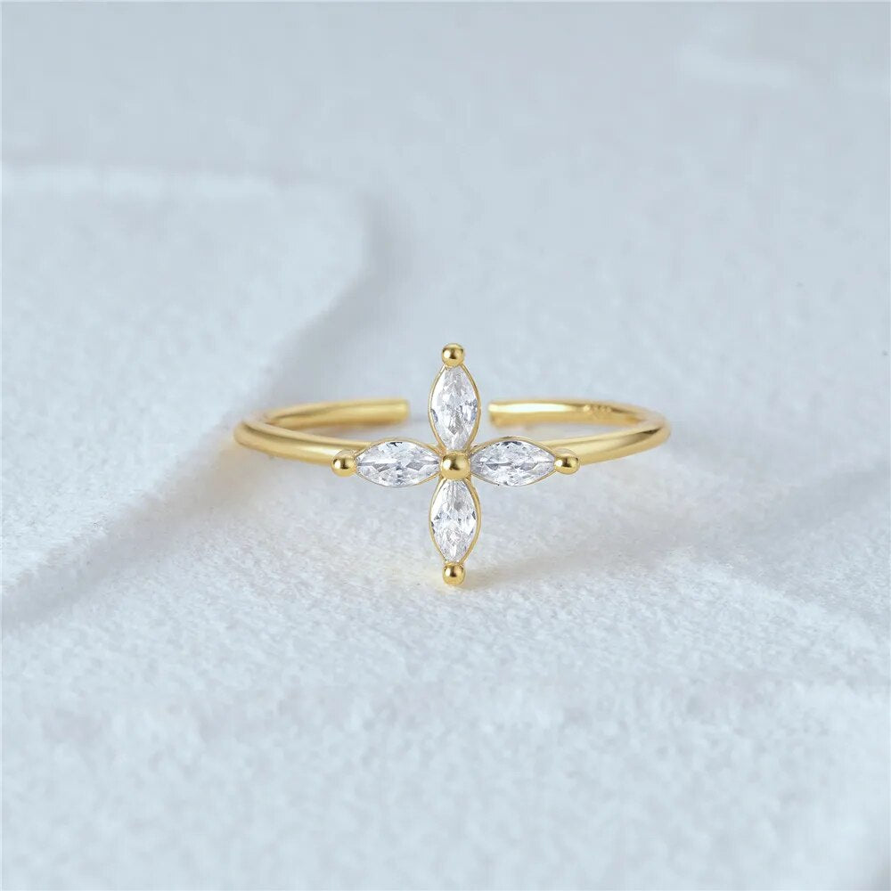 Anillo White Flor Oro