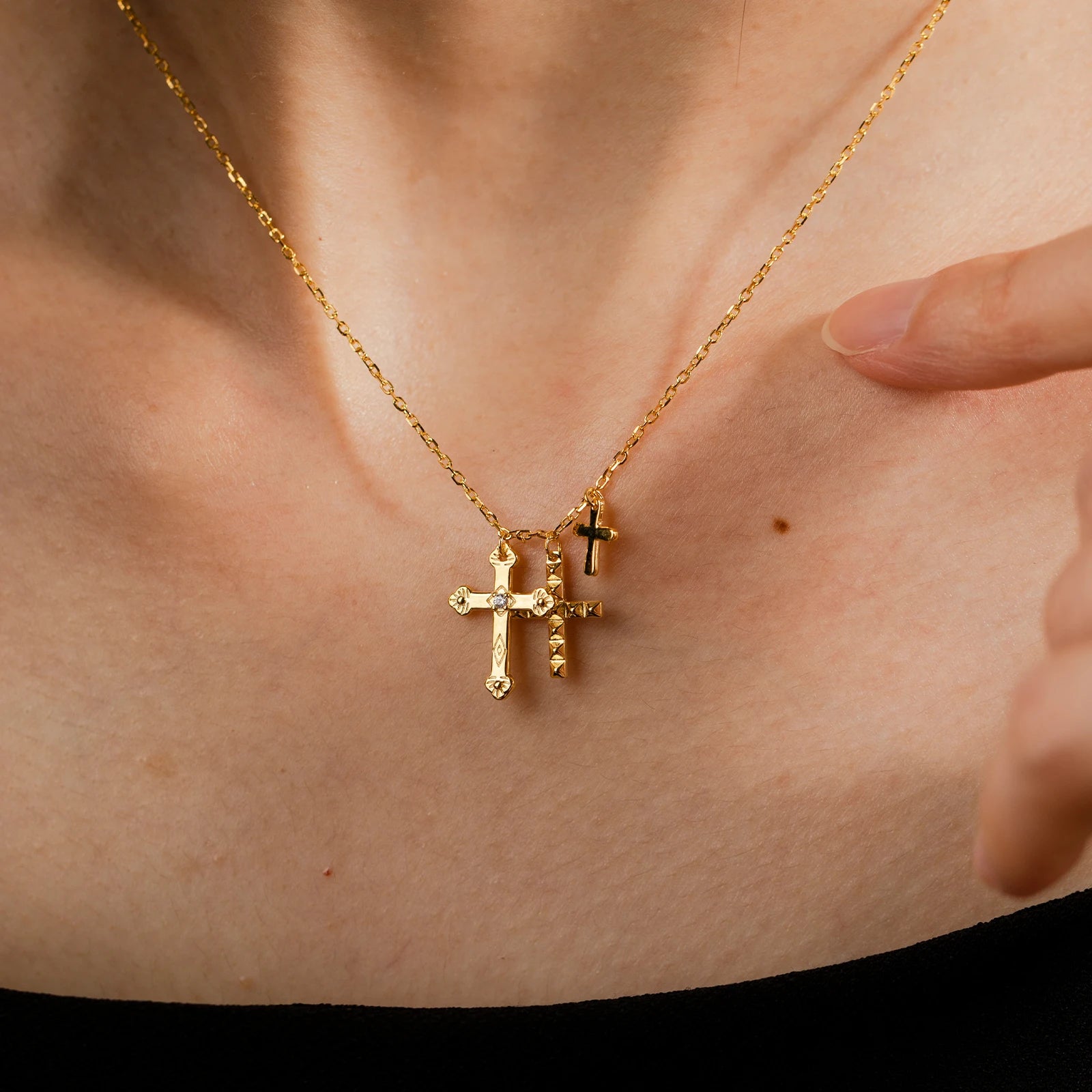 Collar Cruces Plata
