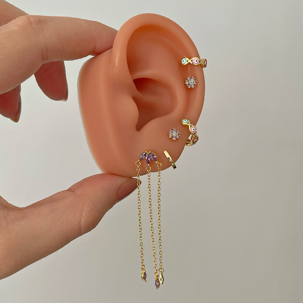 Pendientes Adiva Lila Oro