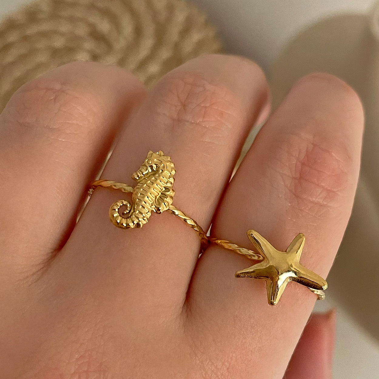 Anillo Mini Estrella de Mar Oro