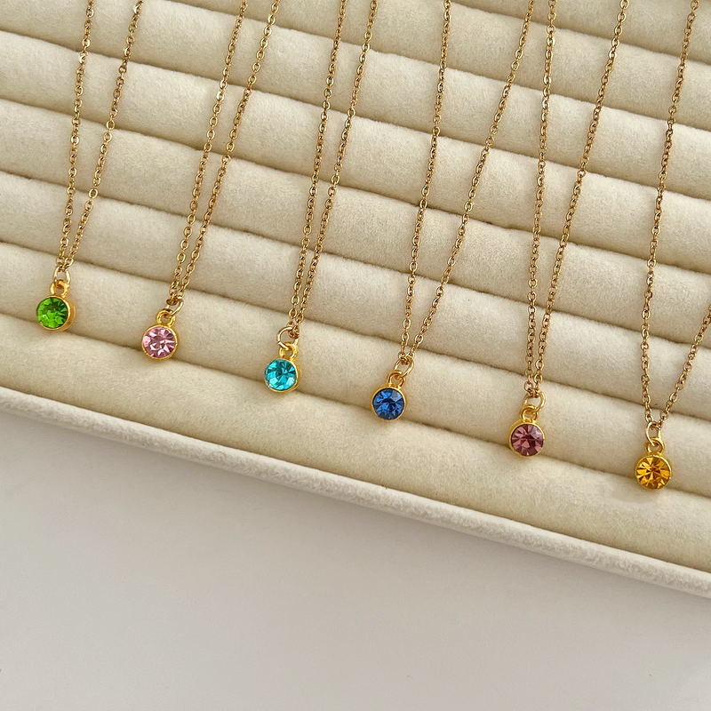 Collana Rosa Chiaro a Pois Oro