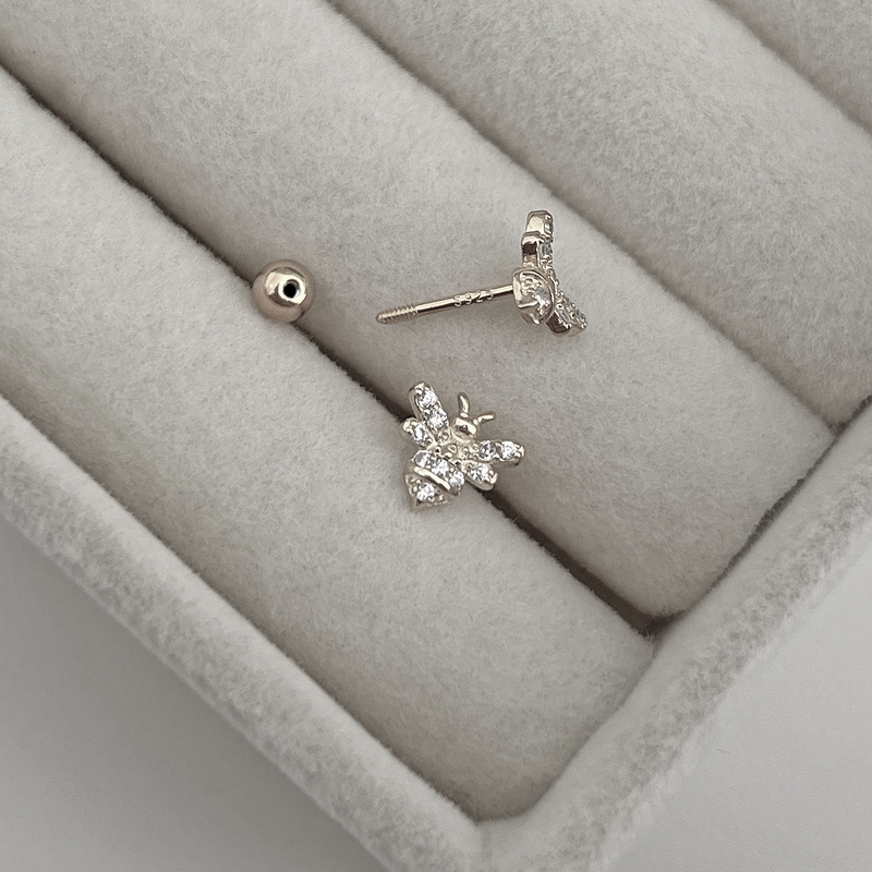 Pendiente Shiny Bee Plata