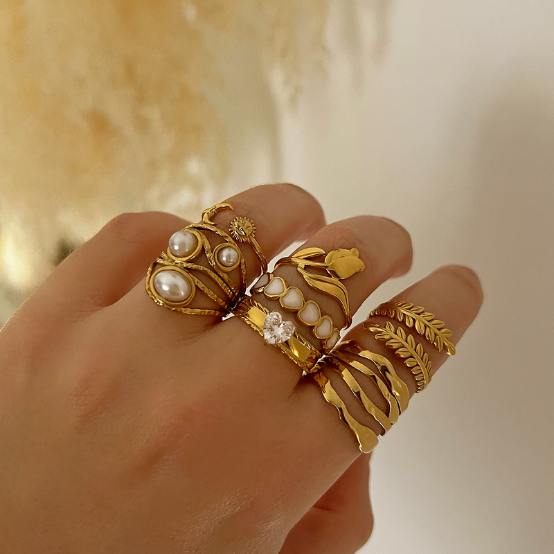 Anello Sole e Luna Oro