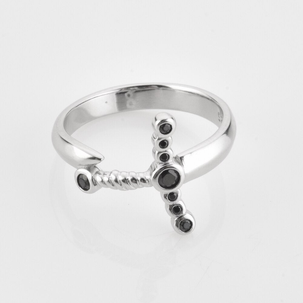 Anillo Black Sword Plata - CLUM