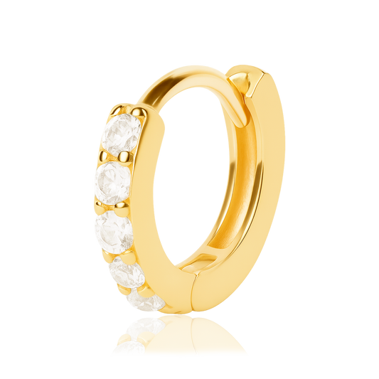 Mini White Gold Hoop - 7mm