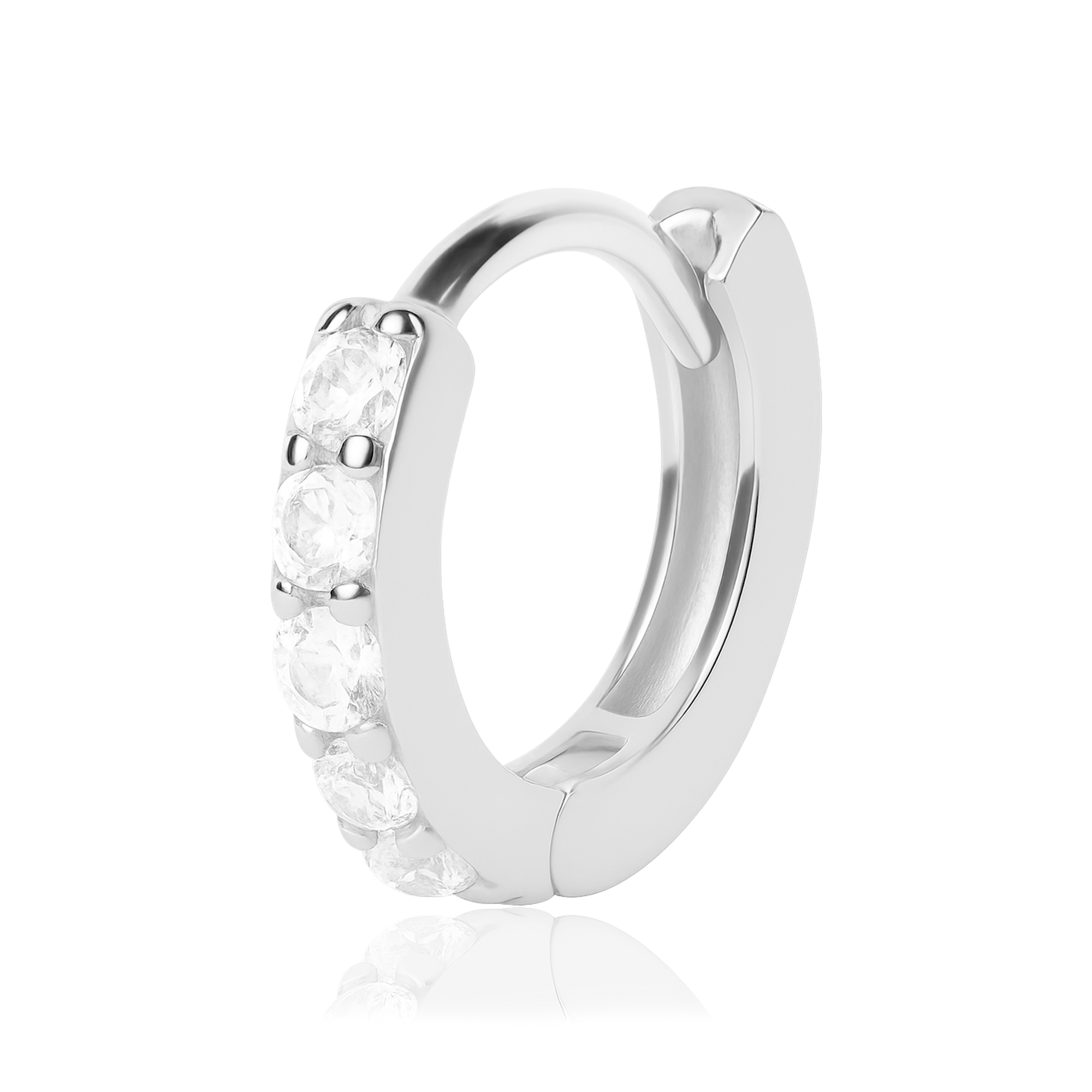 Mini White Gold Hoop - 7mm