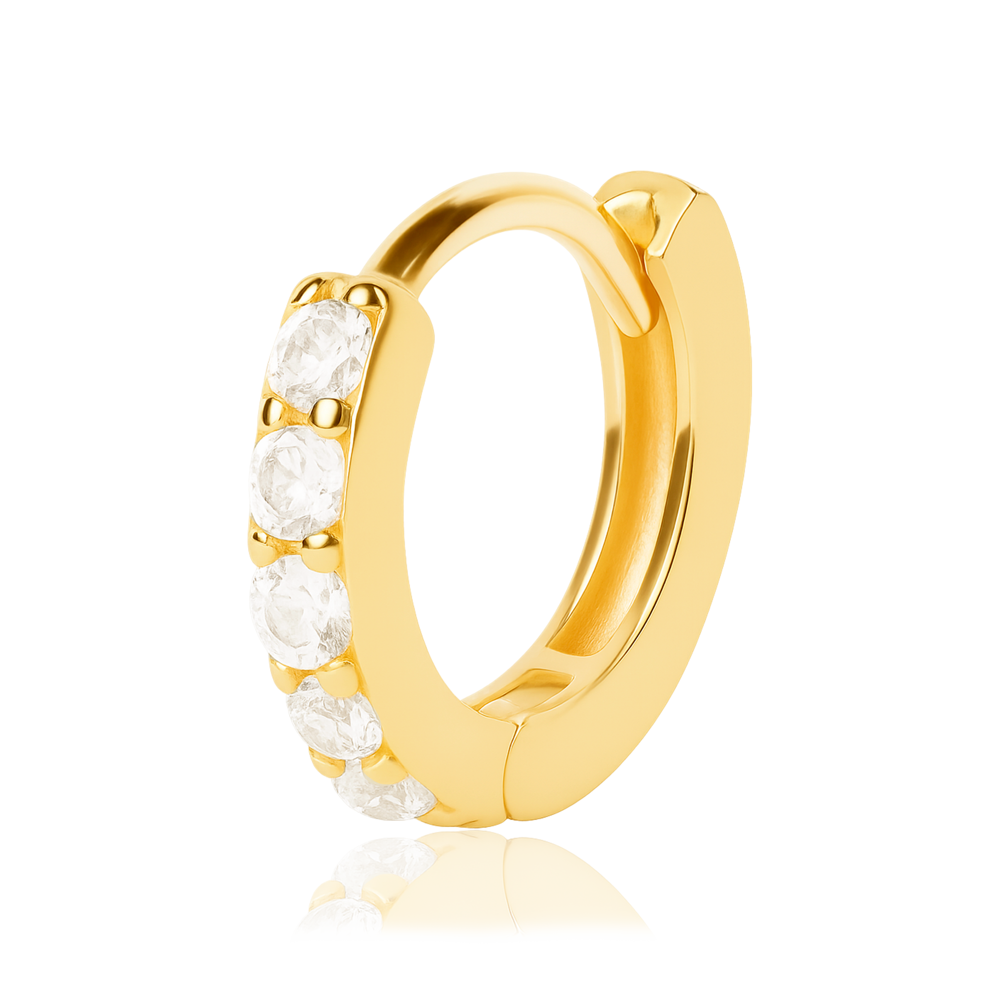 Mini White Gold Hoop - 7mm