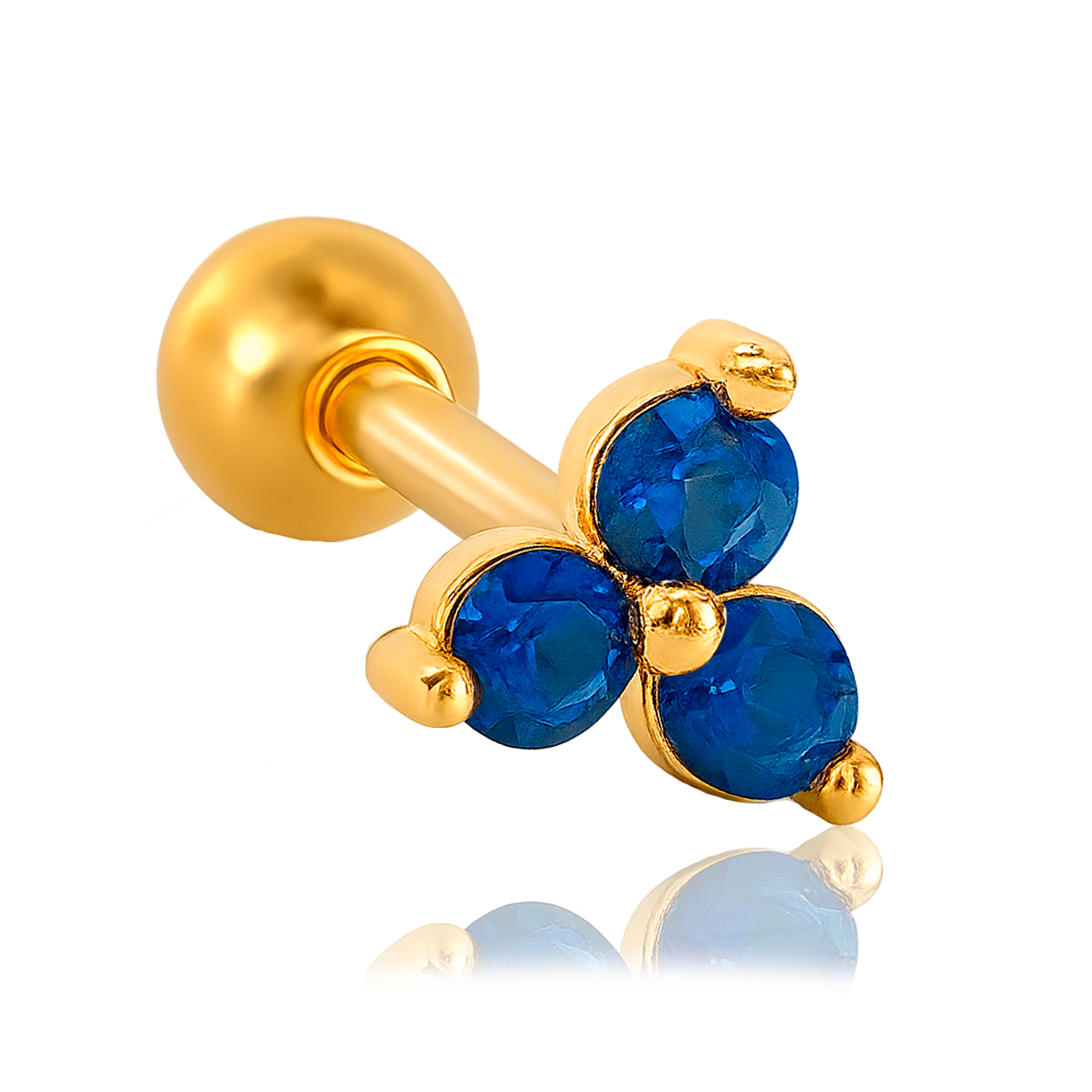 Blue Clover Earring