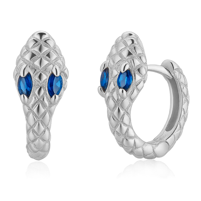 Cobra Blue Silver Earrings 