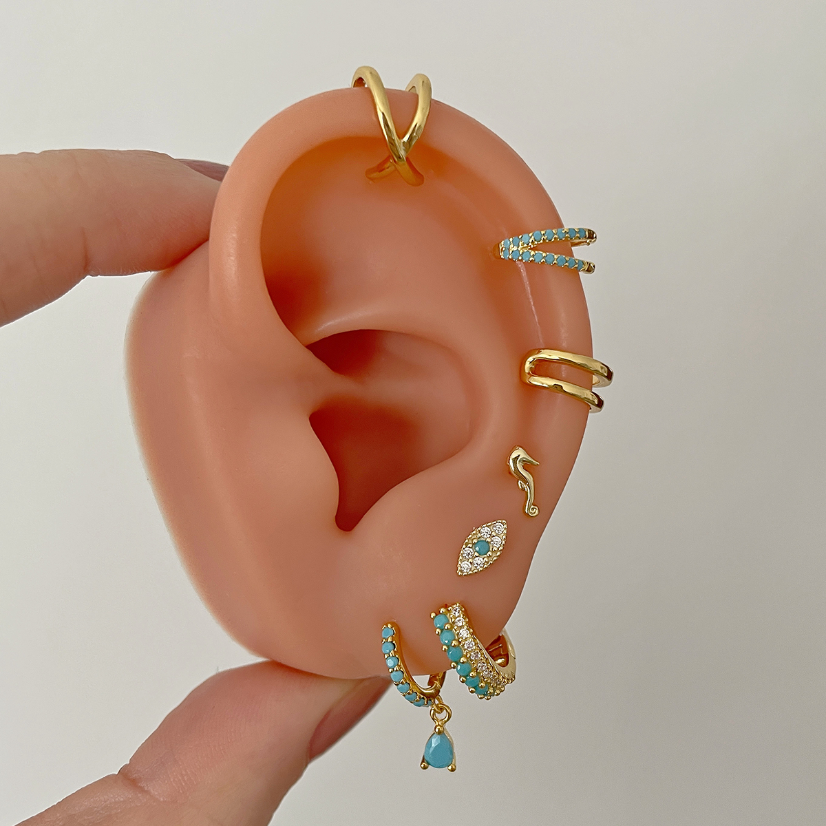 Ayla Turquoise Gold Earrings