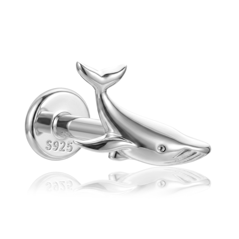 Pendiente Mini Ballena Plata