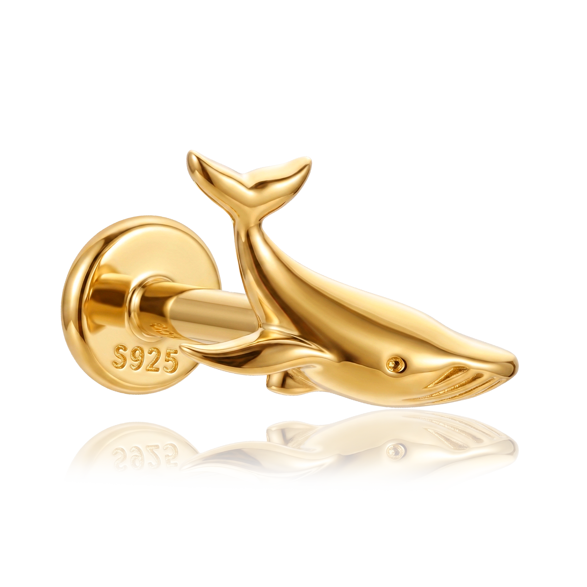 Pendiente Mini Ballena Oro