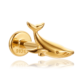 Pendiente Mini Ballena Oro