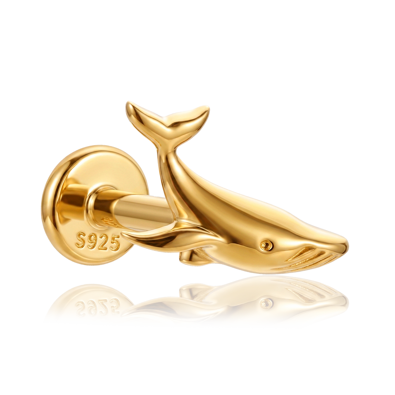 Pendiente Mini Ballena Oro