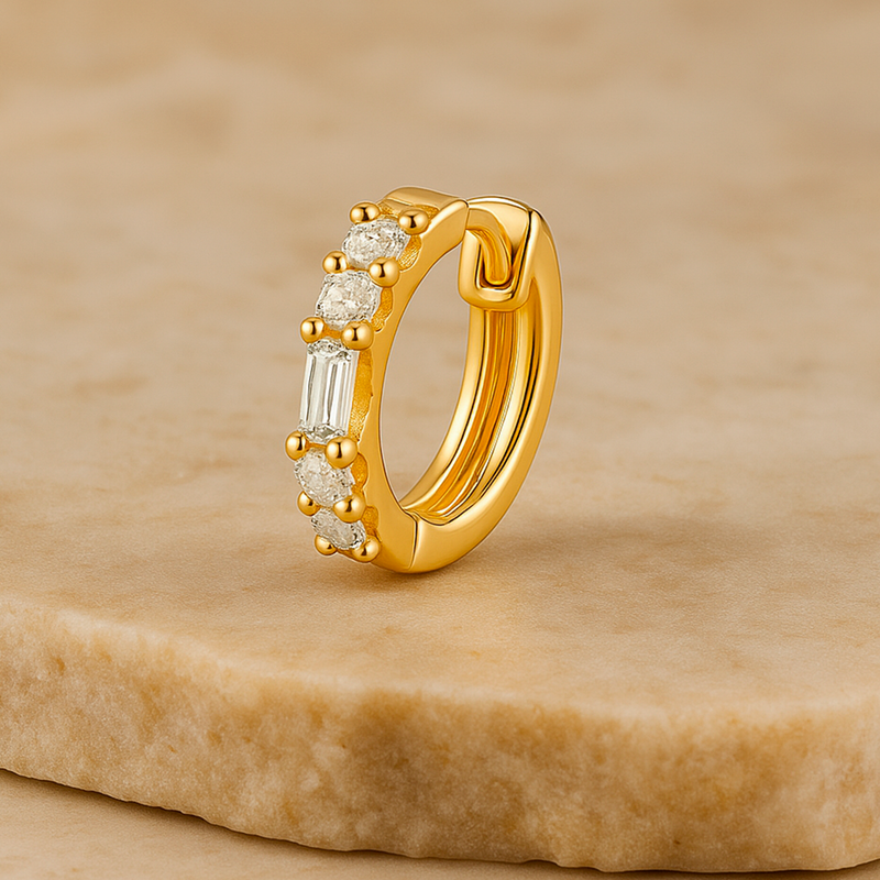Mini White Gold Hoop - 7mm
