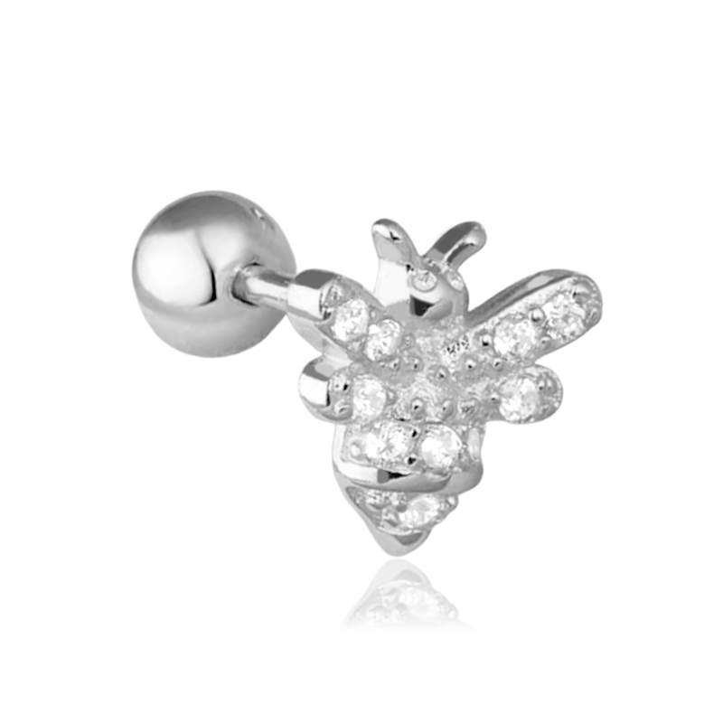 Pendiente Shiny Bee Plata