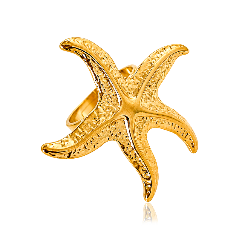Anillo Big Estrella de Mar Oro