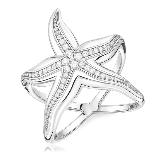 Anillo Big Starfish Plata