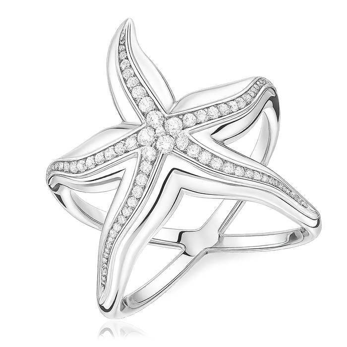Anello Big Starfish Argento