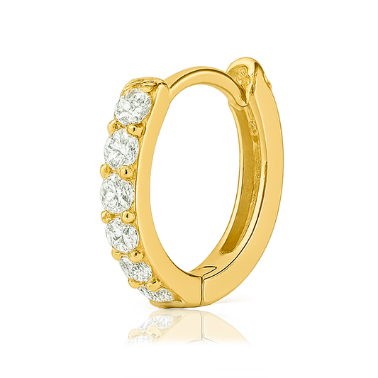Mini White Gold Hoop - 7mm
