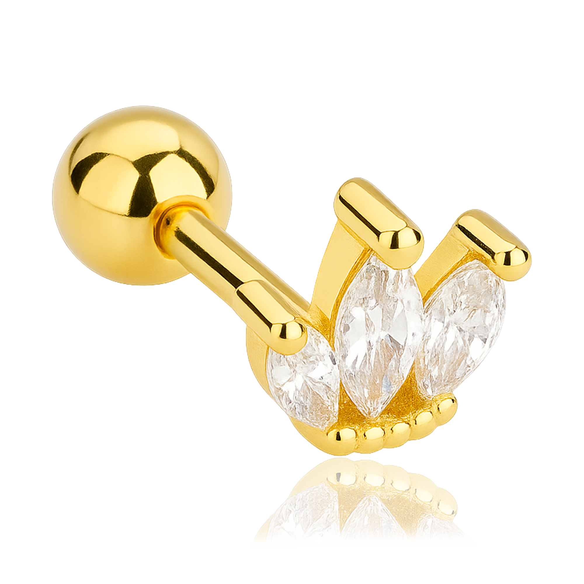 White Gold Tulip Earring